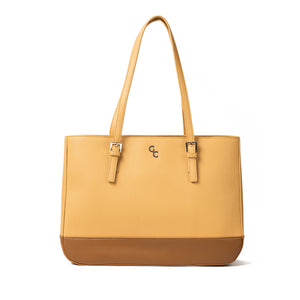 Two Tone Large Tote - Tan & Brown - Galway Irish Crystal
