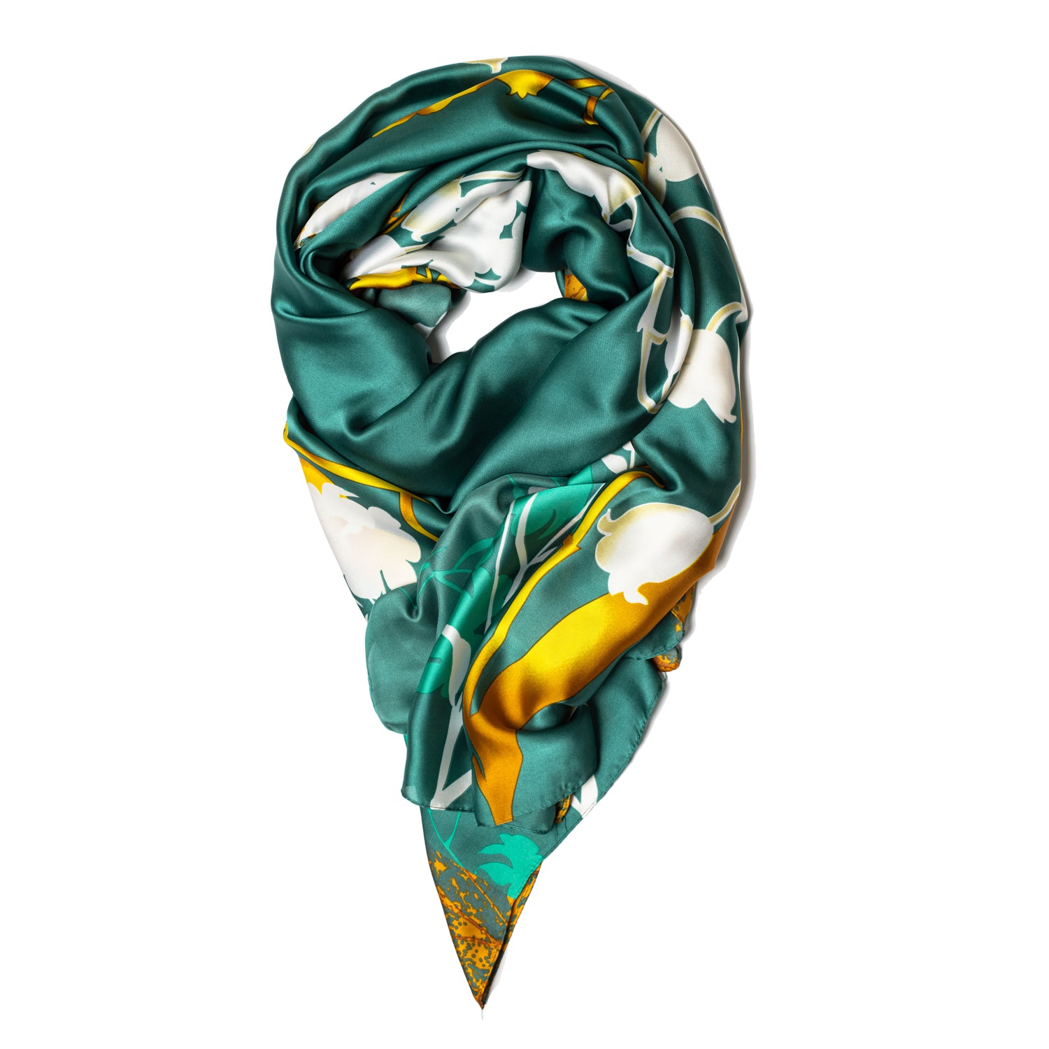 Teal Meadow Polyester Scarf - Galway Irish Crystal