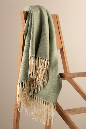 Herringbone Throw - Forest Green - Galway Irish Crystal