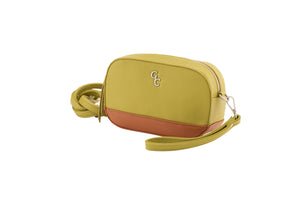 Two Tone Cross Body Bag - Lime & Tan