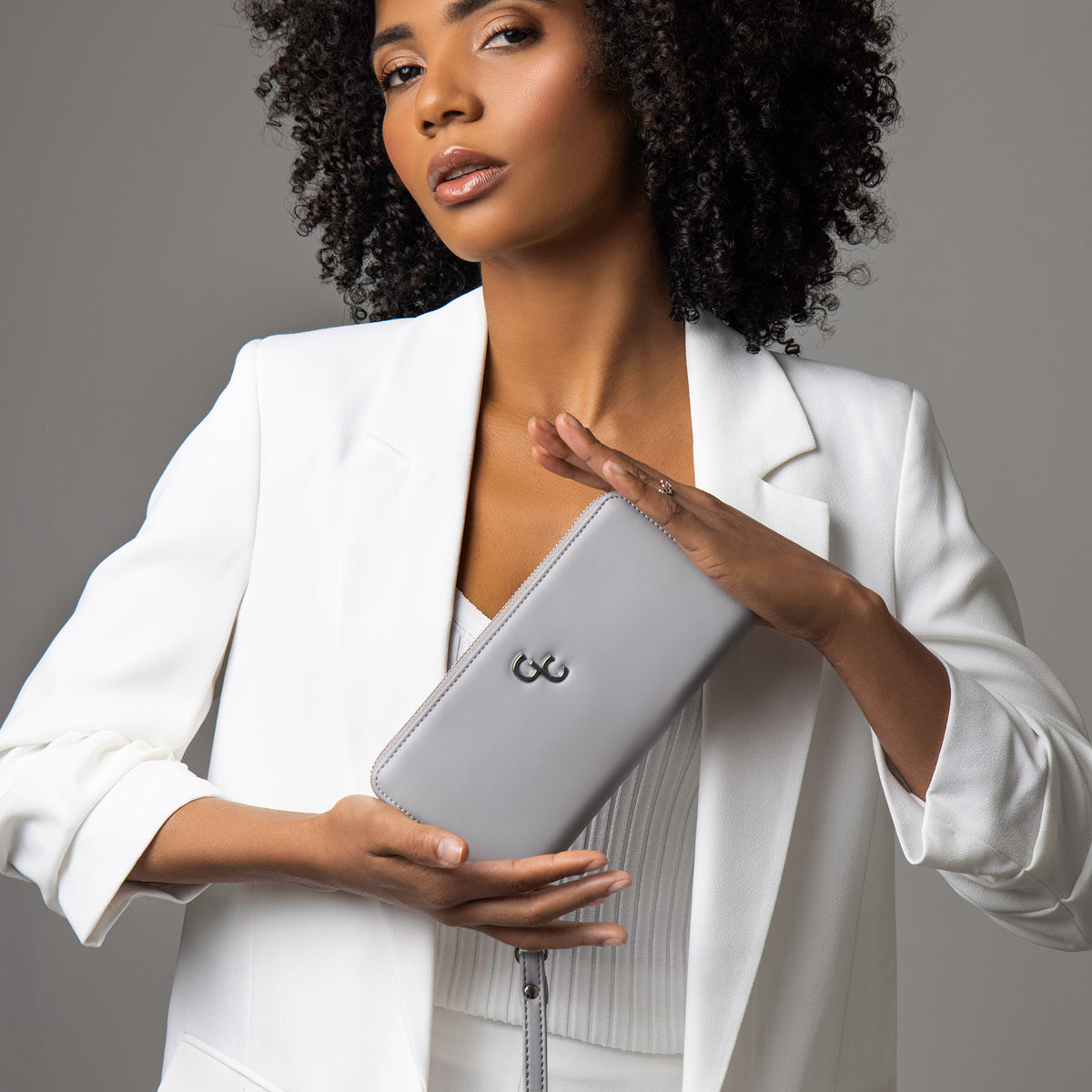 Women's Leather Wallet in Grey