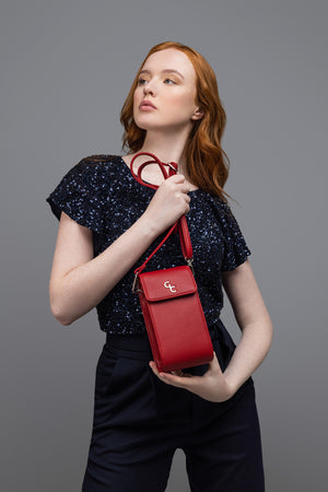 Mini Cross Body Bag - Red - Galway Irish Crystal