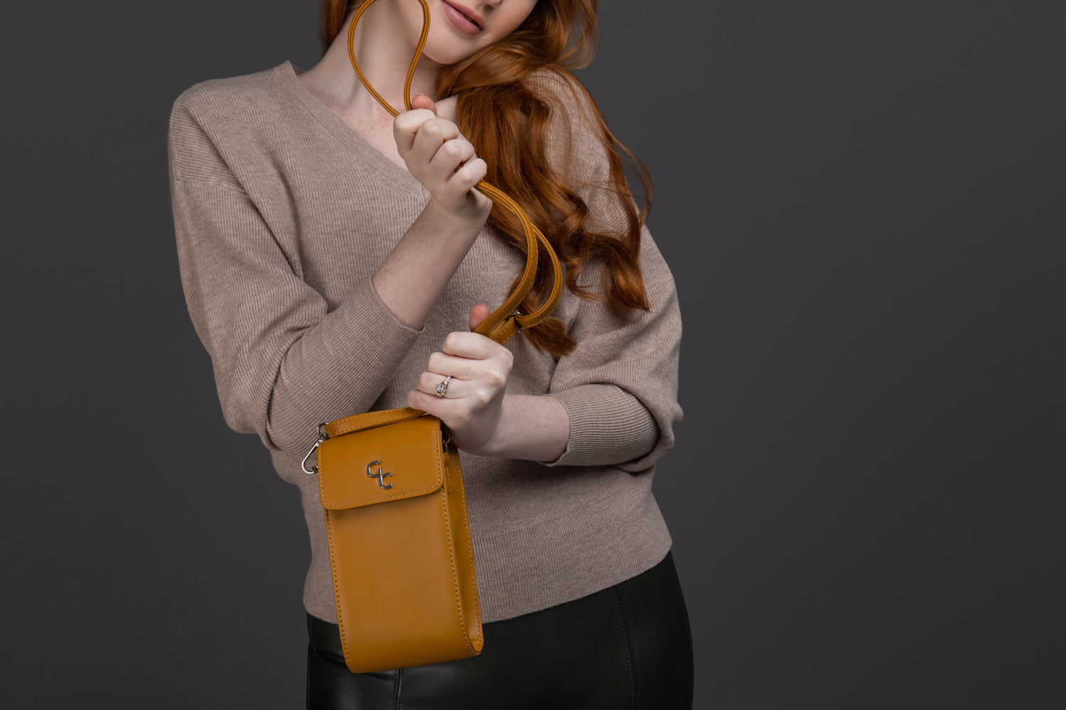 Mini Cross Body Bag - Tan - Galway Irish Crystal