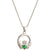 Green Crystal Claddagh Sterling Silver Pendant - Galway Irish Crystal