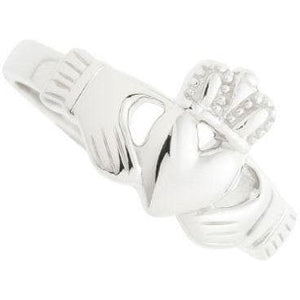 Ladies Claddagh Sterling Silver Ring - Galway Irish Crystal