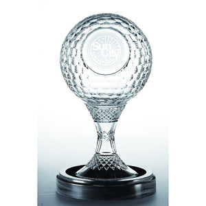 Engraved 8" Golf  Ball Trophy - Galway Irish Crystal
