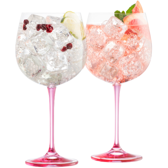 Gin & Tonic Glass Pair - Pink - Galway Irish Crystal