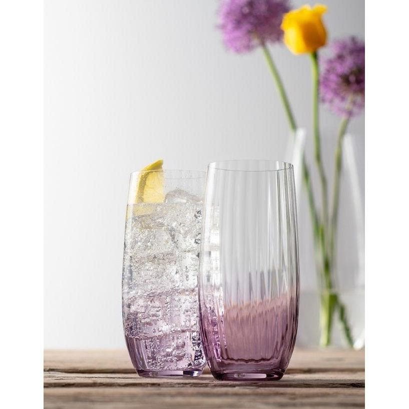 Erne Hiball Glass Pair Amethyst - Galway Irish Crystal
