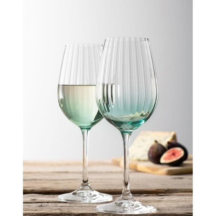 Erne Wine Glass Pair Aqua - Galway Irish Crystal