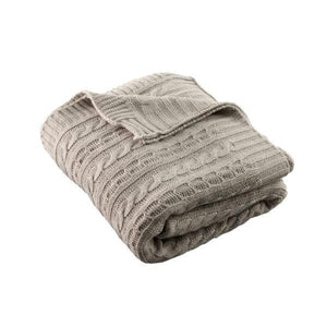 Aran Knit Throw - Cool Grey - Galway Irish Crystal