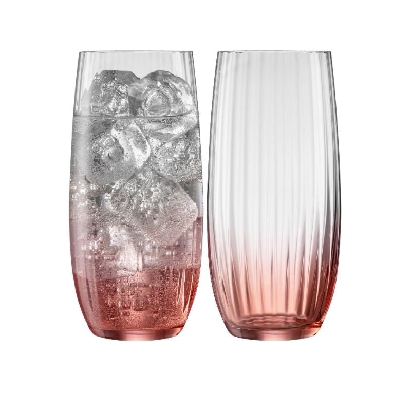 Erne Hiball Glass Pair Blush - Galway Irish Crystal