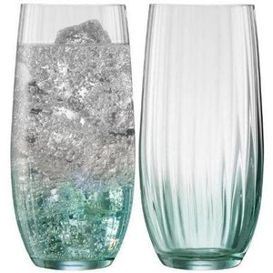 Erne Hiball Glass Pair Aqua - Galway Irish Crystal