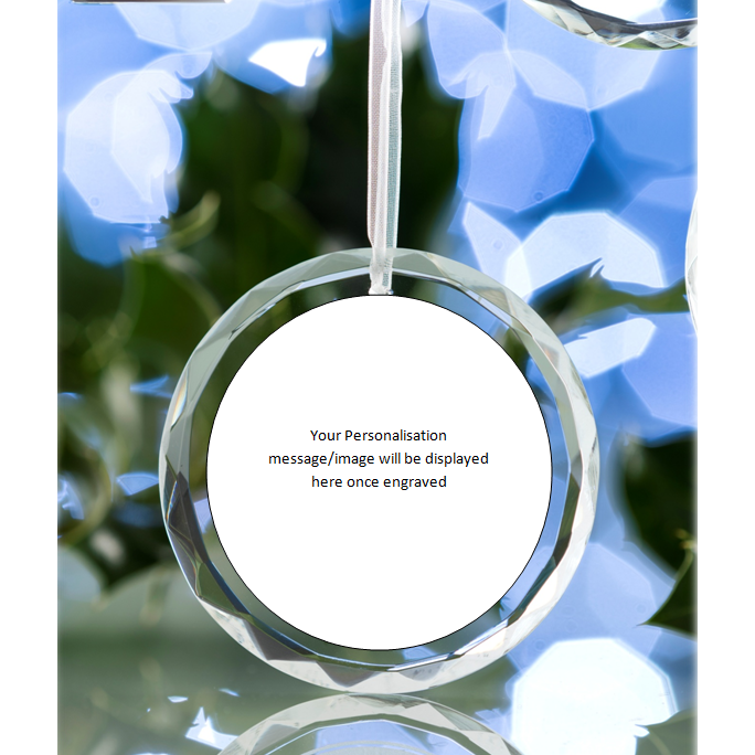 Engraved Round Hanging Ornament - Galway Irish Crystal
