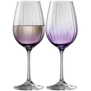 Erne Wine Glass Pair Amethyst - Galway Irish Crystal